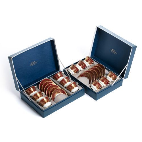 Conjunto de doze chávenas de café e pires - Royal Worceste