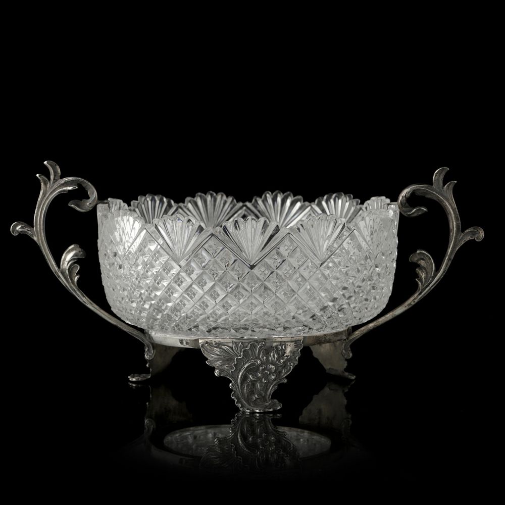 Cristal e vidro - Centro de mesa fruteiro Val Saint Lambert em cristal