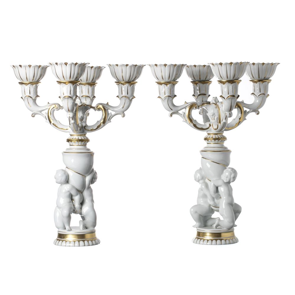 Par de candelabros - Vista Alegre