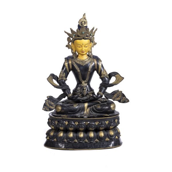 Escultura Oriental - Buda Guanyin em meditação - 80 cm