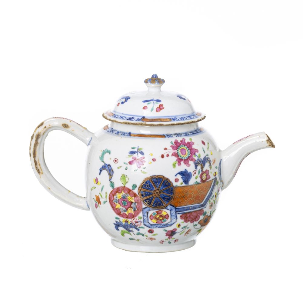 Porcelana oriental - Bule folha de tabaco - Companhia das Índias