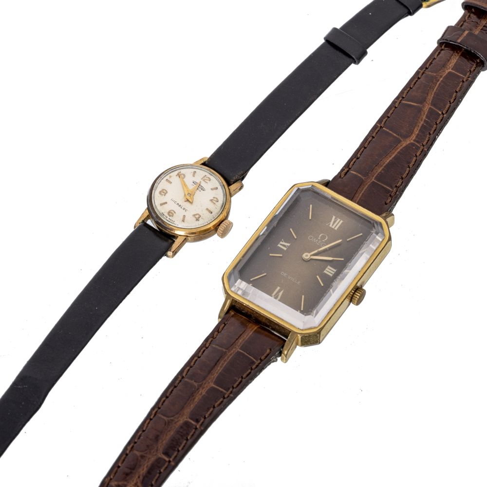 Dois relógios de pulso de senhora - Omega Deville e Aureole