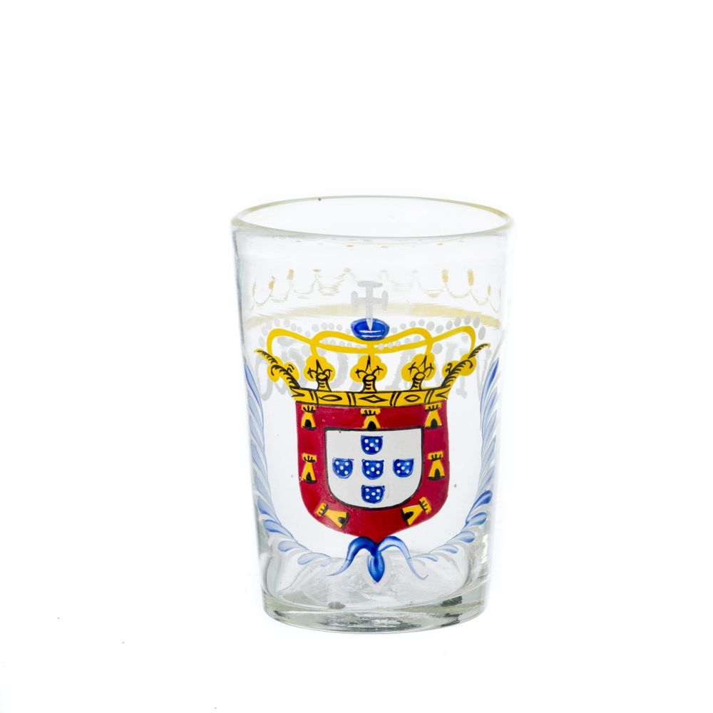 Cristal e vidro - Copo Armas de Portugal - Século XVIII