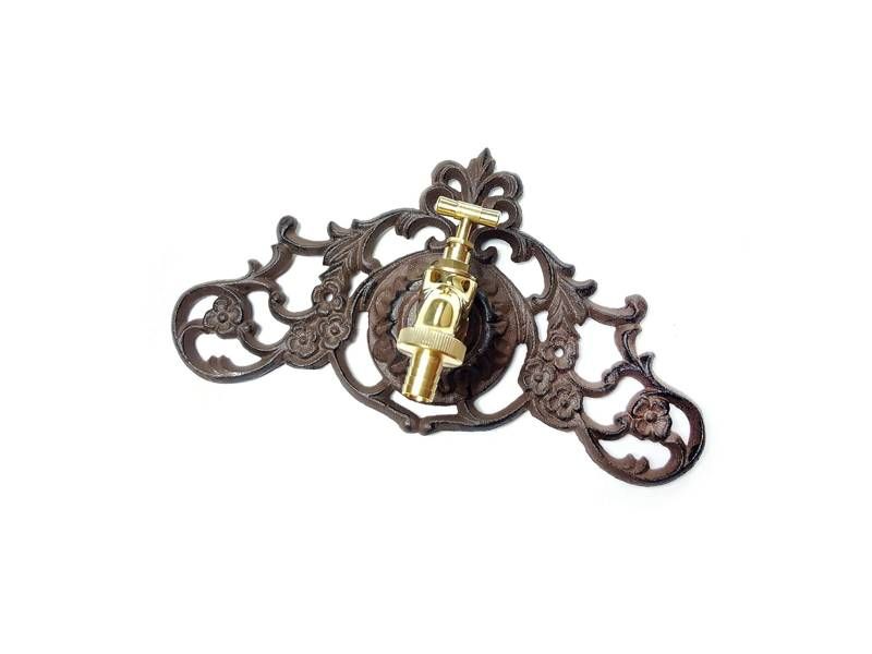 Ornamento de parede para jardim; em ferro fundido; com torneira - Art