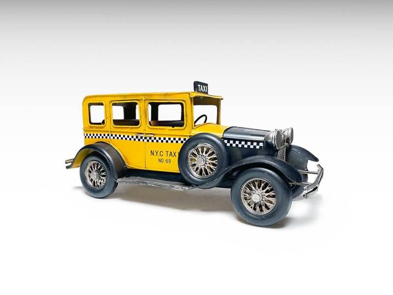 Modelo de metal - Táxi amarelo vintage dos EUA de Nova York