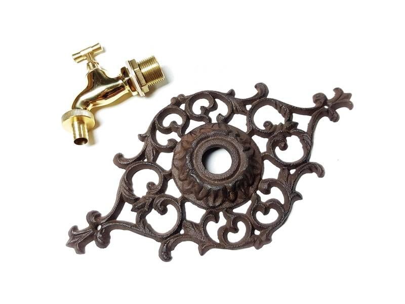 Decoração de jardim em ferro fundido; com torneira - Art Nouveau 1