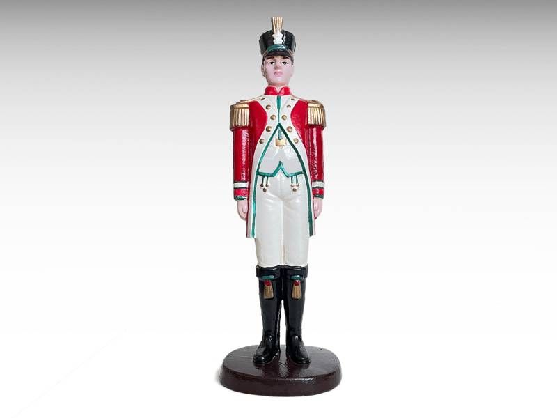 Escultura de ferro fundido - Oficial militar pintada à mão