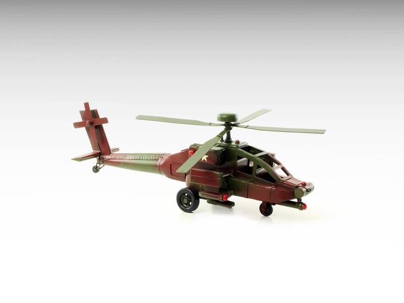 Modelo de metal - Helicóptero Apache militar (modelo de escala)