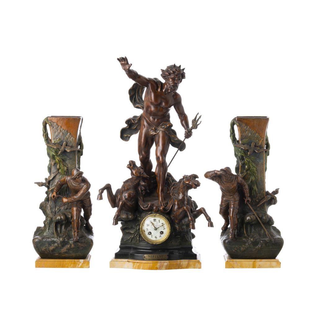 Relógio de mesa - Garniture Neptuno - Louis & François Moreau