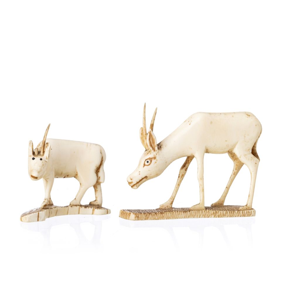 Arte africana - Duas impalas em osso