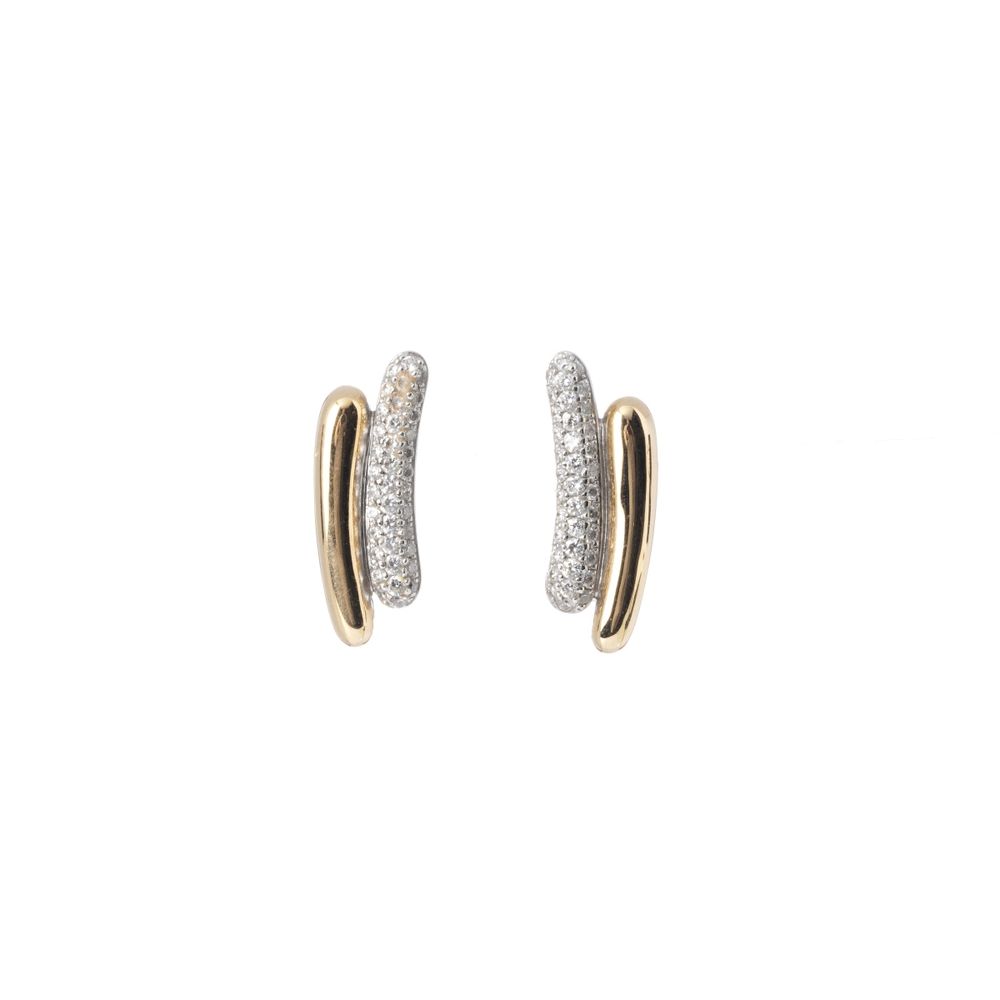 Joais - Par de brincos em ouro 19.2K e diamantes