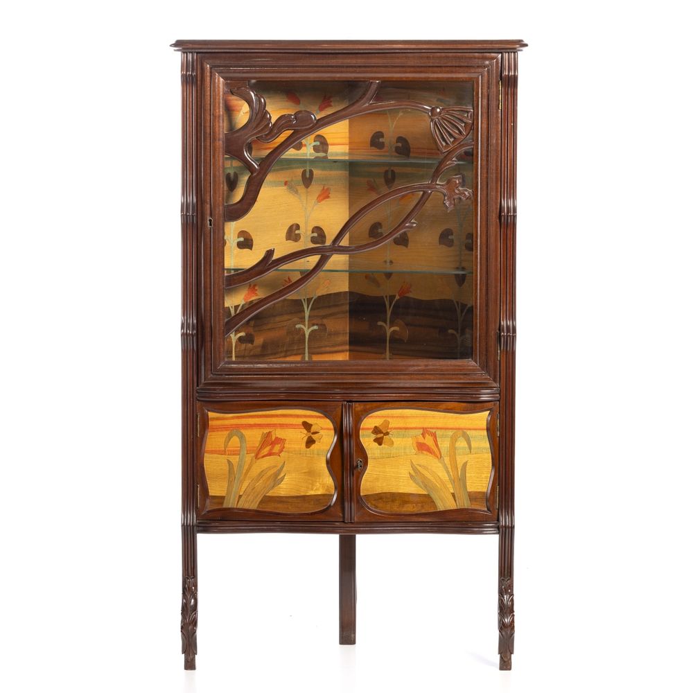 Móveis - Cantoneira vitrine arte-nova (assinada)