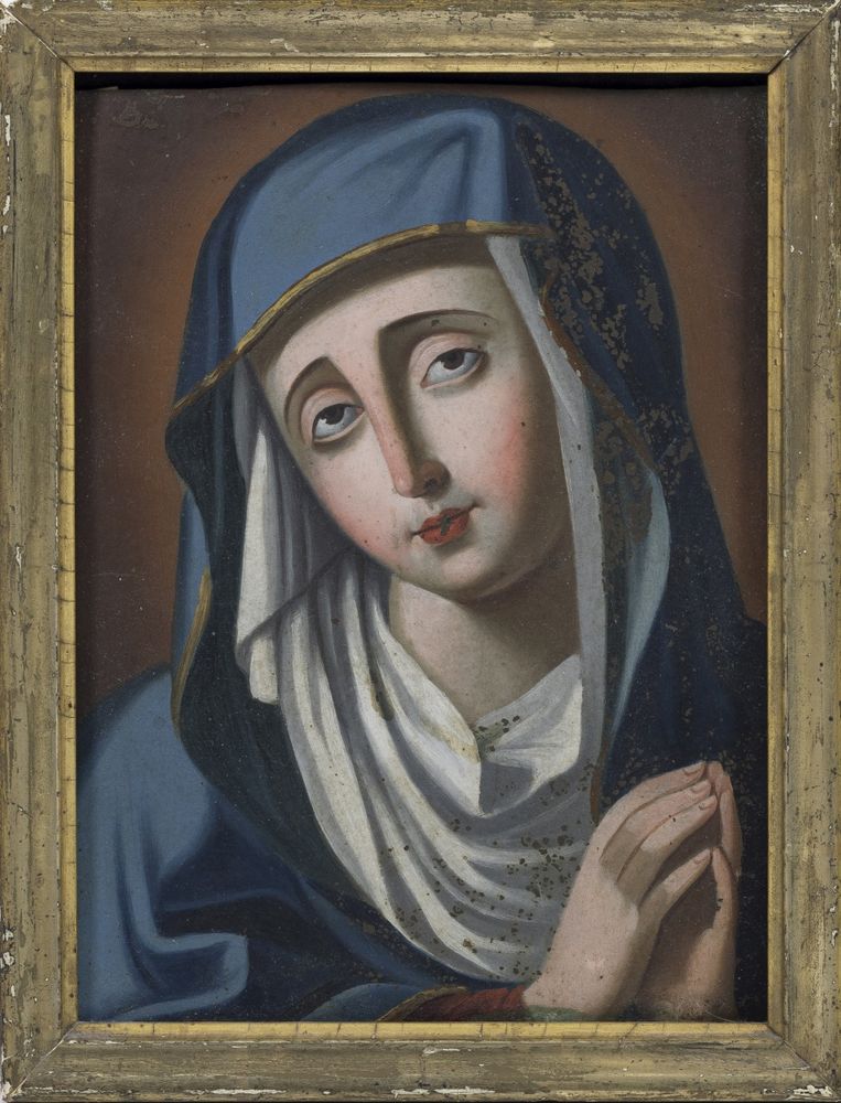 Nossa Senhora Das Dores - Século XVIII - Óleo sobre cobre