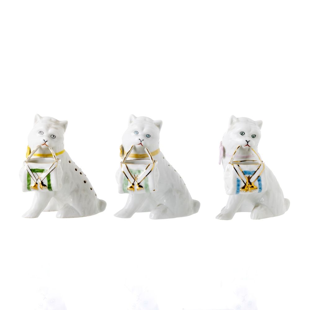 3 Paliteiros - Gato com cesta