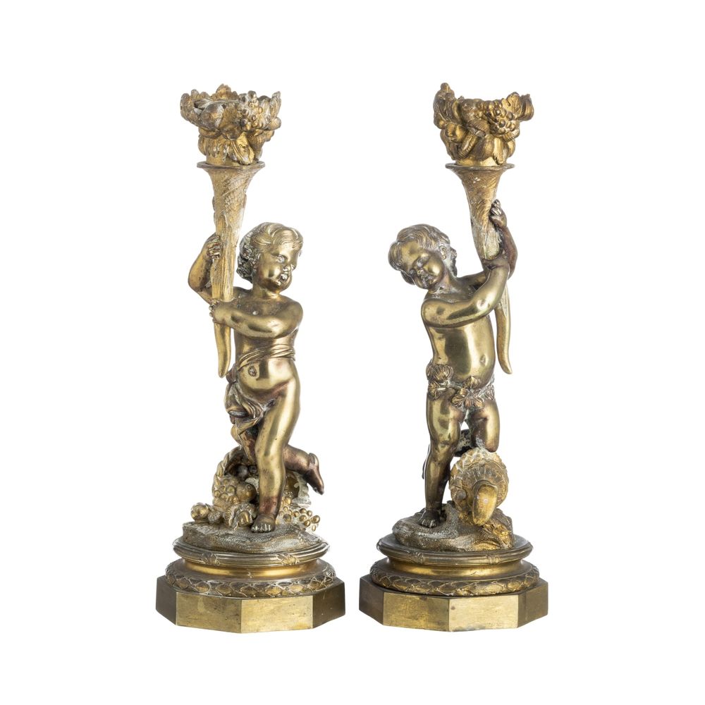 Decoração - 2 Castiçais Napoleão III - Século XIX