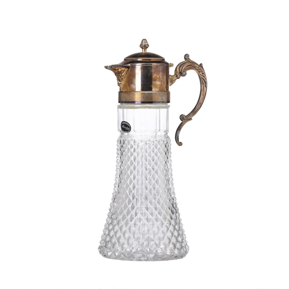 Banho de prata - Caneca em vidro lapidado - Sheraton Silverplate