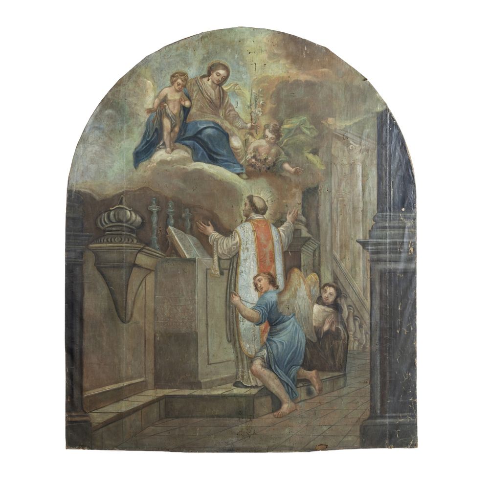 Aparição da Virgem a Santo António - Século XVIII - 250 cm