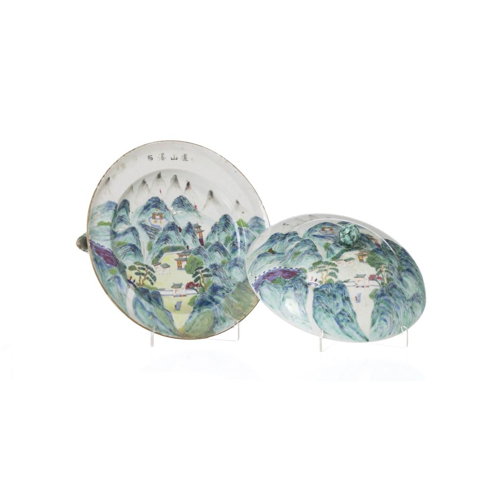Porcelana oriental - Prato coberto - Daoguang