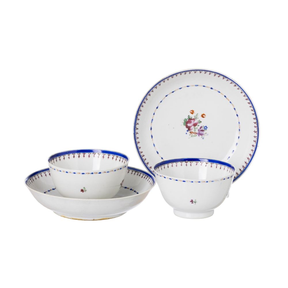 Porcelana oriental - Par de taças - Companhia das Índias - Qianlong